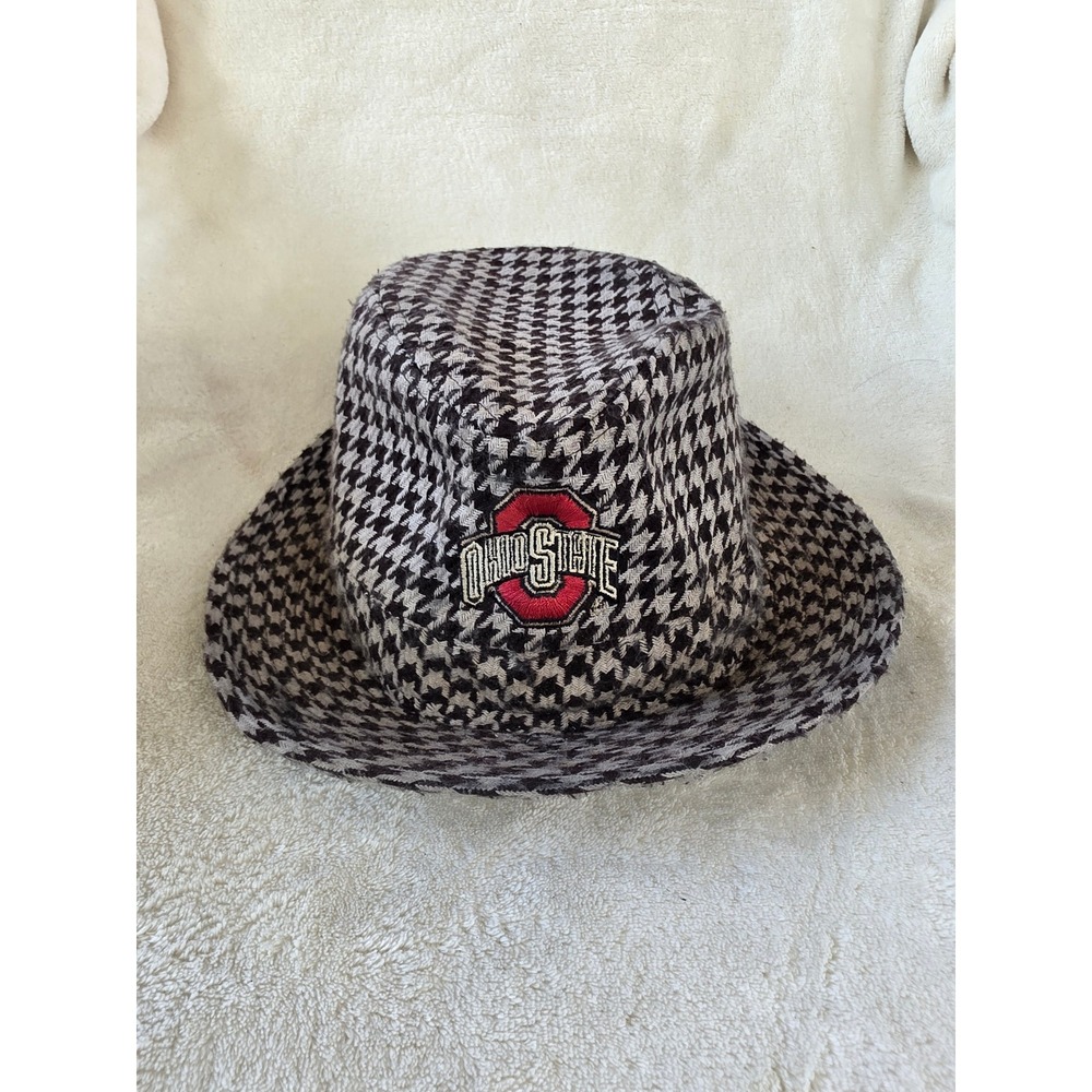 Ohio State Buckeyes Fedora Hat Houndstooth Black White The Memory Company Mens M